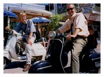 on the Vespas